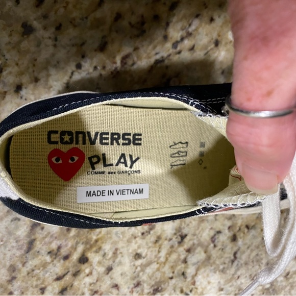 New Converse Comme Des Garçons Play Chucks Black Men’s 10 Women’s 12 - Picture 10 of 14